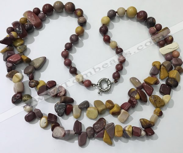 CGN542 27 inches fashion mookaite gemstone beaded necklaces