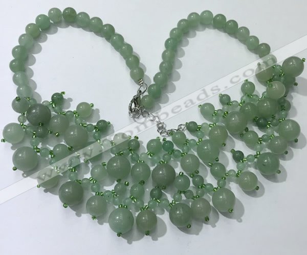 CGN560 19.5 inches stylish 4mm - 12mm green aventurine beaded necklaces