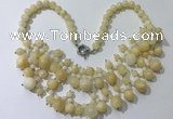 CGN561 19.5 inches stylish 4mm - 12mm yellow jade beaded necklaces