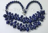 CGN566 19.5 inches stylish 4mm - 12mm lapis lazuli beaded necklaces