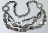 CGN595 23.5 inches striped agate gemstone beaded necklaces