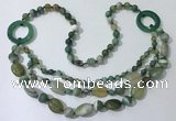 CGN599 23.5 inches striped agate gemstone beaded necklaces