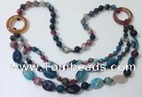 CGN601 23.5 inches striped agate gemstone beaded necklaces