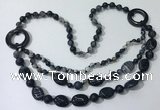 CGN603 23.5 inches striped agate gemstone beaded necklaces