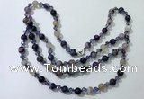 CGN652 22 inches chinese crystal & striped agate beaded necklaces