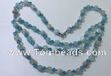 CGN655 22 inches chinese crystal & striped agate beaded necklaces