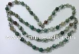 CGN658 22 inches chinese crystal & striped agate beaded necklaces