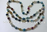 CGN660 22 inches chinese crystal & striped agate beaded necklaces