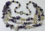 CGN673 22 inches stylish mixed gemstone beaded necklaces wholesale