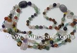 CGN681 23.5 inches chinese crystal & mixed gemstone beaded necklaces