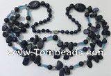 CGN683 23.5 inches chinese crystal & blue goldstone beaded necklaces