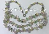 CGN698 22.5 inches chinese crystal & mixed gemstone beaded necklaces