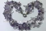 CGN710 22 inches fashion 3 rows amethyst beaded necklaces