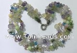 CGN711 22 inches fashion 3 rows mixed gemstone beaded necklaces