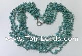 CGN727 19.5 inches stylish 6 rows turquoise chips necklaces