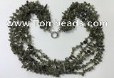 CGN729 19.5 inches stylish 6 rows labradorite chips necklaces