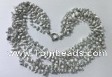 CGN730 19.5 inches stylish 6 rows white howlite chips necklaces