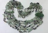 CGN760 20 inches stylish 6 rows fluorite chips necklaces