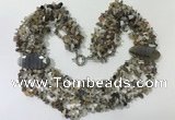 CGN761 20 inches stylish 6 rows Botswana agate chips necklaces