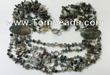 CGN763 20 inches stylish 6 rows Indian agate chips necklaces