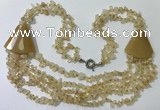 CGN780 23.5 inches stylish citrine gemstone chips necklaces