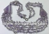 CGN781 23.5 inches stylish lavender amethyst chips necklaces