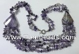 CGN782 23.5 inches stylish amethyst gemstone chips necklaces