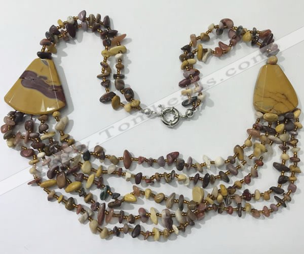 CGN784 23.5 inches stylish mookaite gemstone chips necklaces