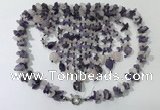 CGN827 20 inches stylish amethyst & rose quartz statement necklaces