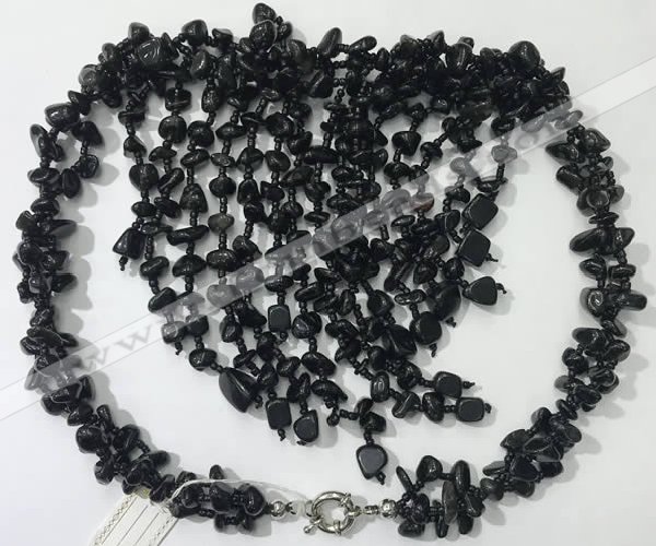 CGN833 20 inches stylish black agate gemstone statement necklaces