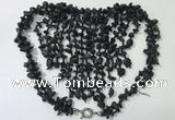 CGN834 20 inches stylish black obsidian statement necklaces