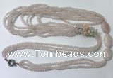 CGN845 30 inches trendy rose quartz long beaded necklaces