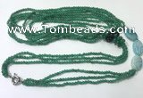 CGN847 30 inches trendy green agate long beaded necklaces