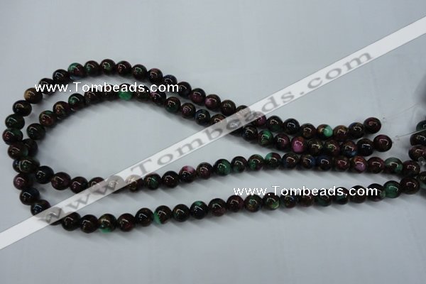 CGO02 15.5 inches 6mm round gold multi-color stone beads