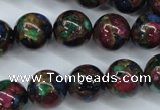 CGO06 15.5 inches 14mm round gold multi-color stone beads