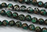 CGO100 15.5 inches 4mm round gold green color stone beads