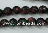 CGO11 15.5 inches 6mm faceted round gold multi-color stone beads