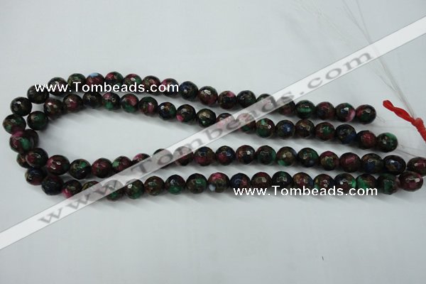 CGO11 15.5 inches 6mm faceted round gold multi-color stone beads