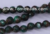 CGO112 15.5 inches 8mm faceted round gold green color stone beads