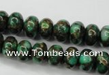 CGO121 15.5 inches 5*8mm rondelle gold green color stone beads