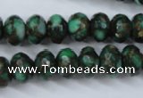 CGO125 15.5 inches 8*12mm faceted rondelle gold green color stone beads