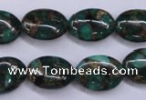 CGO148 15.5 inches 13*18mm oval gold green color stone beads