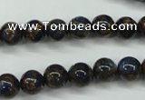 CGO162 15.5 inches 8mm round gold blue color stone beads