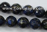 CGO177 15.5 inches 18mm faceted round gold blue color stone beads