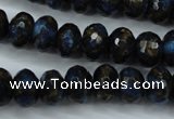 CGO185 15.5 inches 8*12mm faceted rondelle gold blue color stone beads