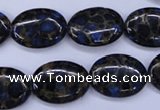 CGO207 15.5 inches 12*16mm oval gold blue color stone beads