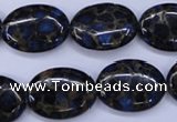 CGO208 15.5 inches 13*18mm oval gold blue color stone beads