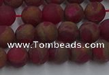 CGO251 15.5 inches 6mm round matte gold multi-color stone beads