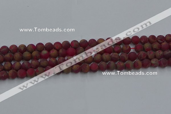 CGO251 15.5 inches 6mm round matte gold multi-color stone beads