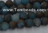 CGO256 15.5 inches 6mm round matte gold multi-color stone beads